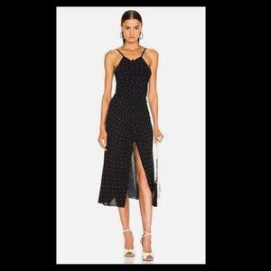 Alice McCall Oscar Polka-dot Rouched Midi Dress Size 2
